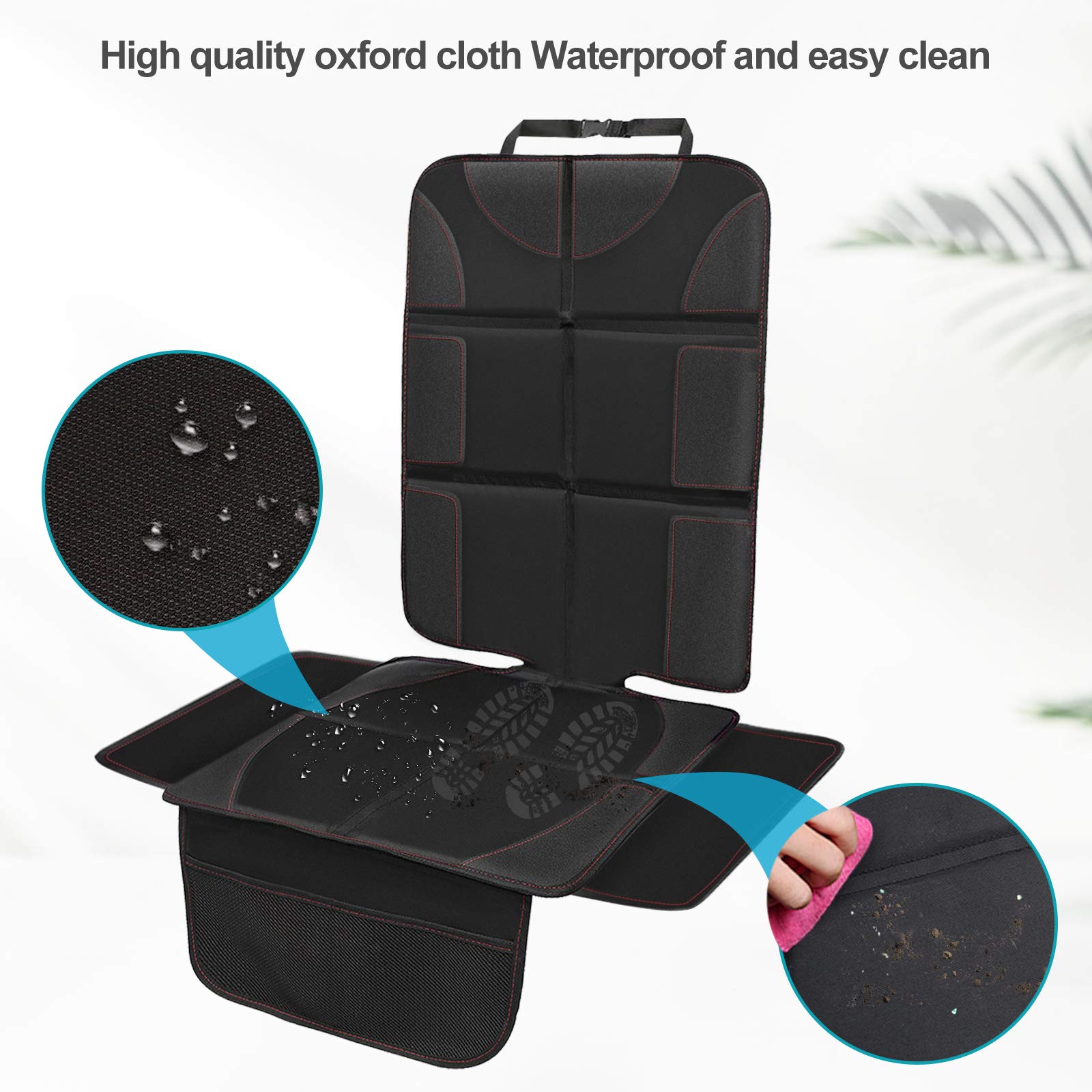 Anykuu Protector de Asiento de Coche Protector de Cojín de Asiento de Niño Impermeable Antiincrustante Antiarañazos y Antideslizante Funda de Asiento de Coche con Bolsa de Almacenamiento