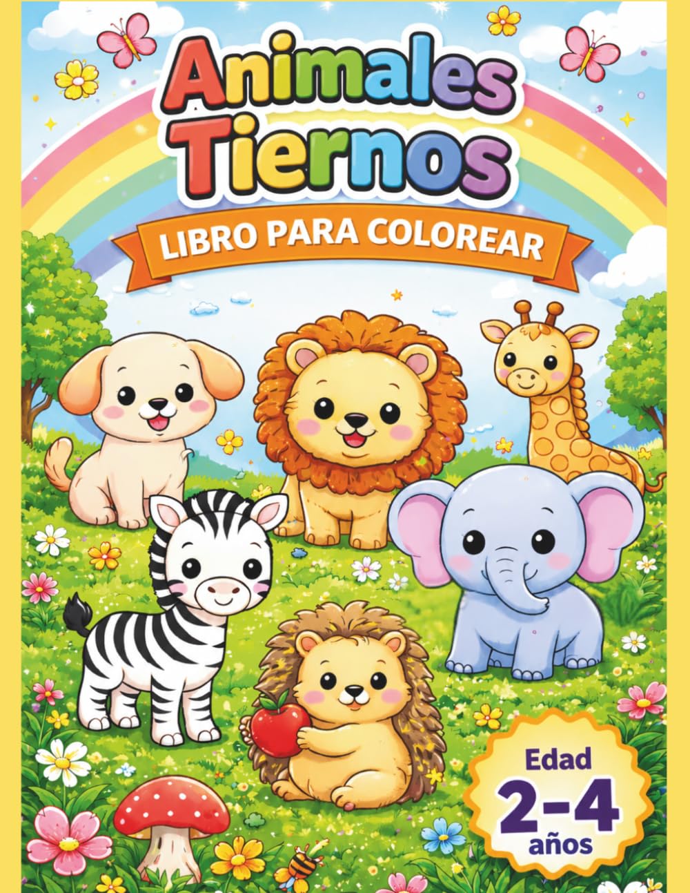 Libro para Colorear Animales para Niños 2-4 Años: 25 Dibujos Simples y Tiernos | Actividades Creativas para Niños y Niñas
