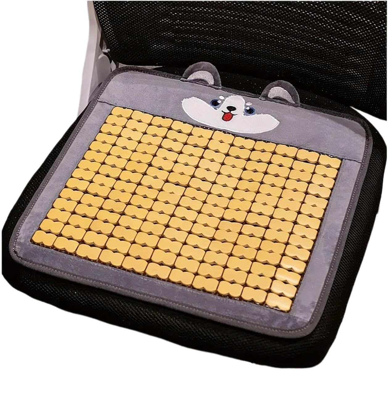 QCKNKMGG Cooling Bamboo Cushion Mat, Cartoon Bamboo Cool Seat Multicolor Non-Slip Car Office 40x40 45x45cm(Grey,45 * 45cm)