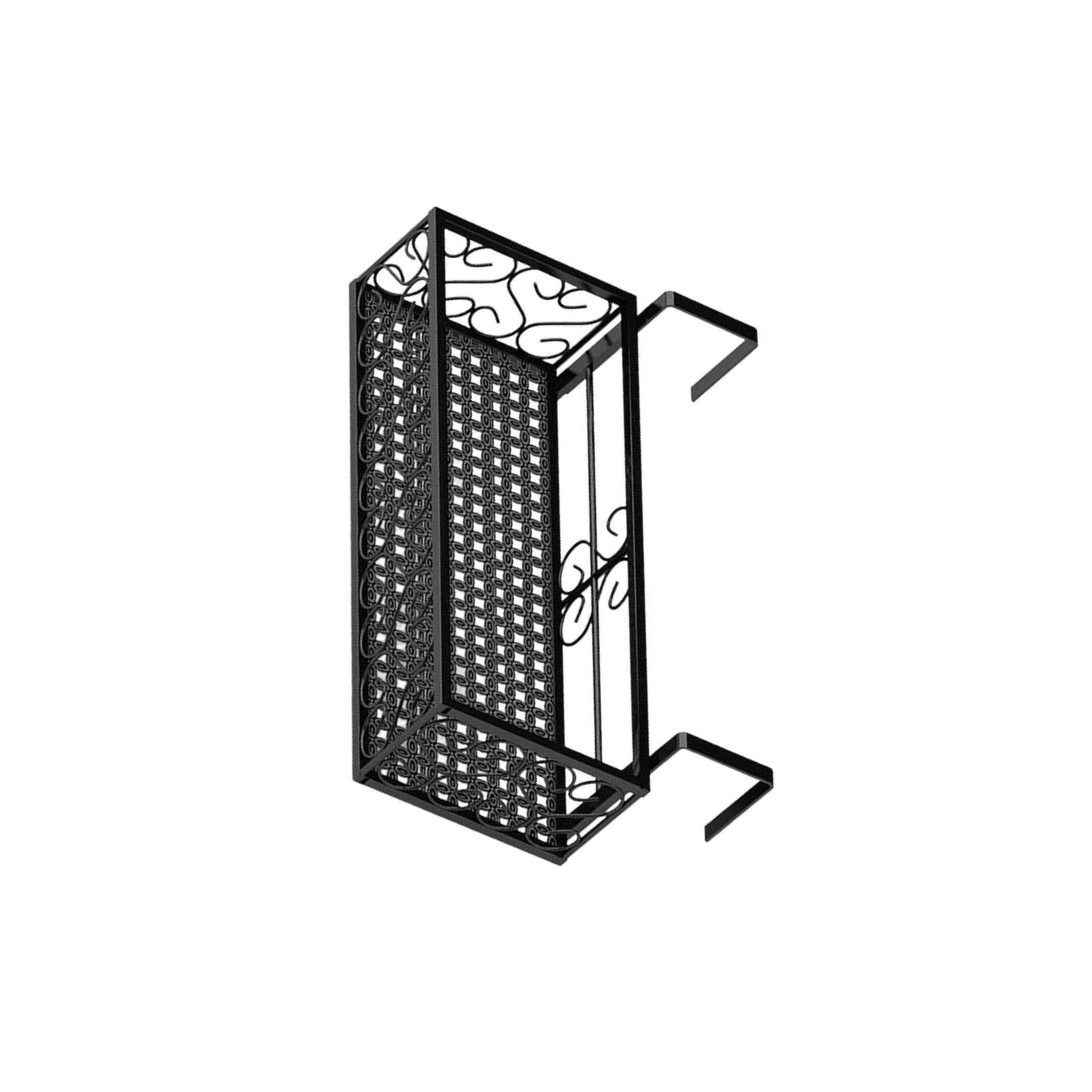 Support suspendu pour jardinière, étagère et panier en fer, 80 cm, pour terrasse, clôture jardin, Noir, 50 cm
