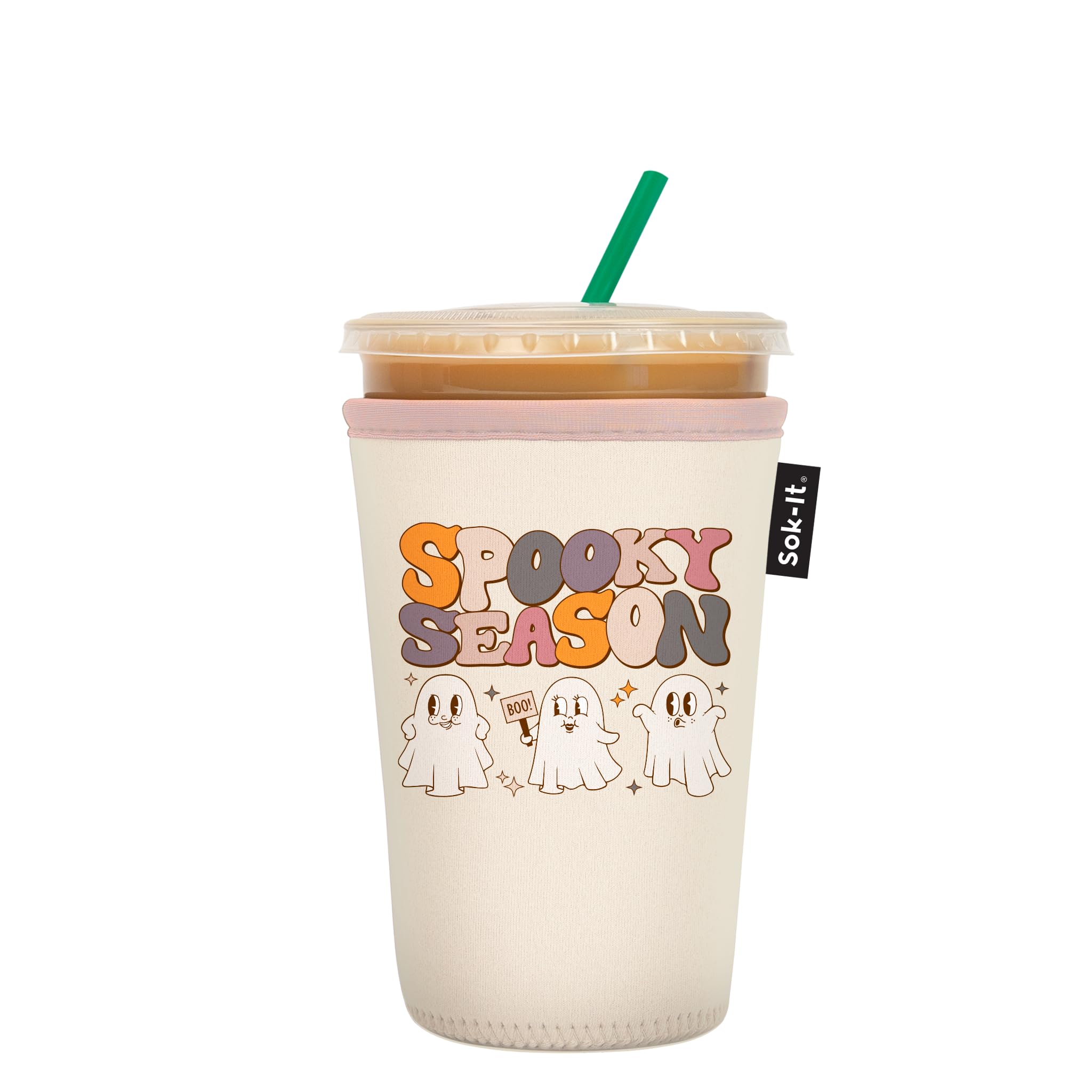 Sok It JavaSok Iced Coffee &amp; Cold Soda Insulated Neoprene Cup Sleeve (Spooky Season, Medium: 22-28oz)