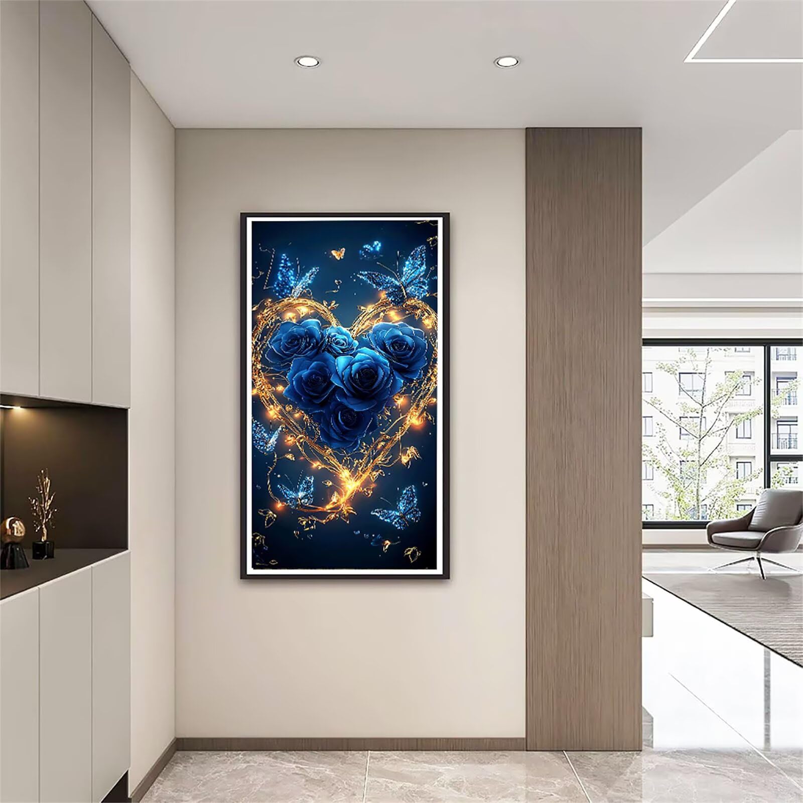5D Diamentowe Malarstwo Zestaw Różowy Motyl DIY Diamentowe Malowanie, Nowoczesny Haft Krzyżowy, Kreatywny Prezent Artystyczny, Kompletny Zestaw Haftów Początkujących, Dekoracja ścienna 70 x 140 cm Fz
