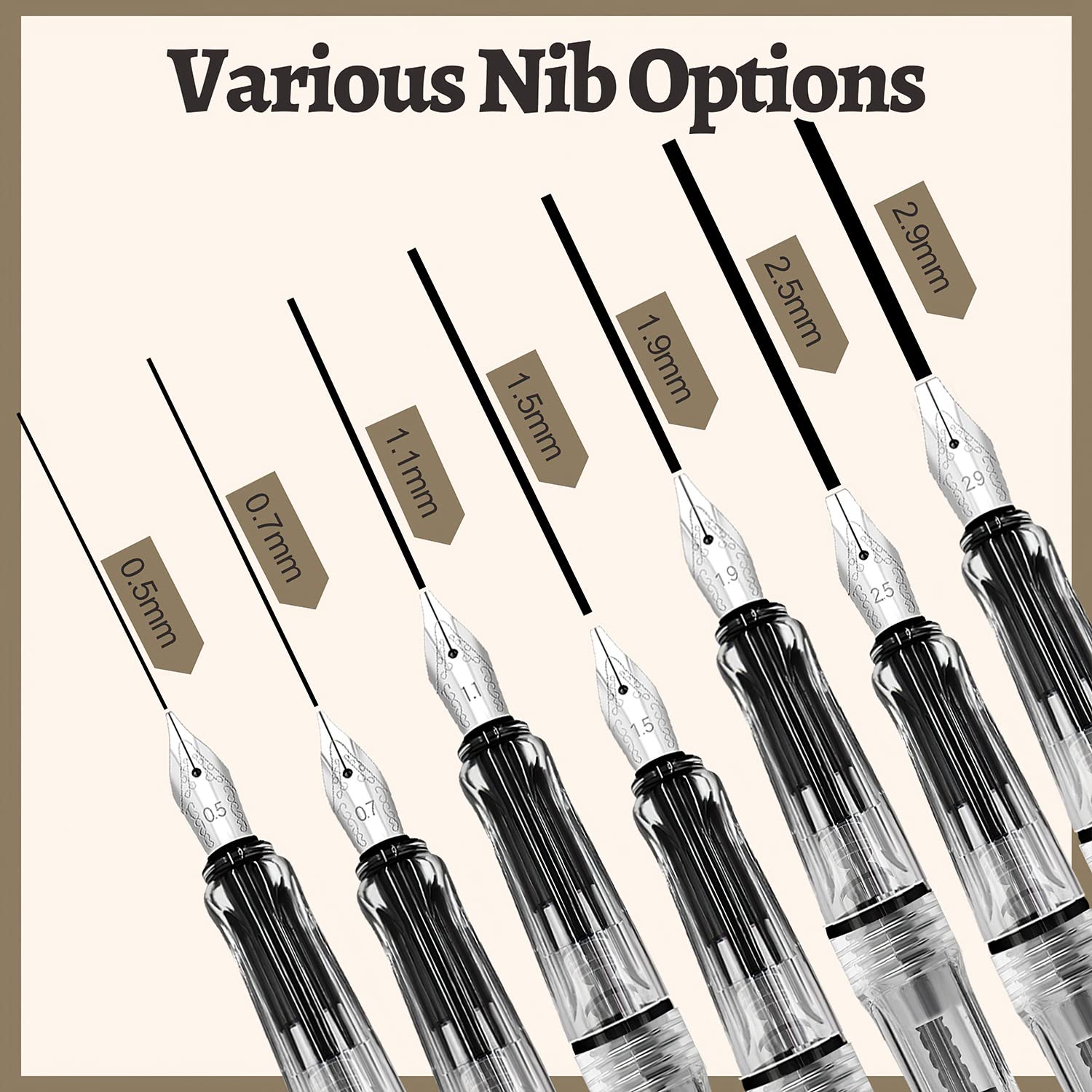 Calligraphy Pen Set - 7 Pens & 40 Ink Cartridges -4