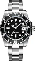Relógio masculino de mergulho de 41 mm, movimento de quartzo, mostrador fácil de ler, à prova d'água, 200 m, BGW9, luminoso, analógico, laranja/vermelho/verde/preto dégradé