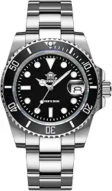 Relógio masculino de mergulho de 41 mm, movimento de quartzo, mostrador fácil de ler, à prova d'água, 200 m, BGW9, luminoso, analógico, laranja/vermelho/verde/preto dégradé