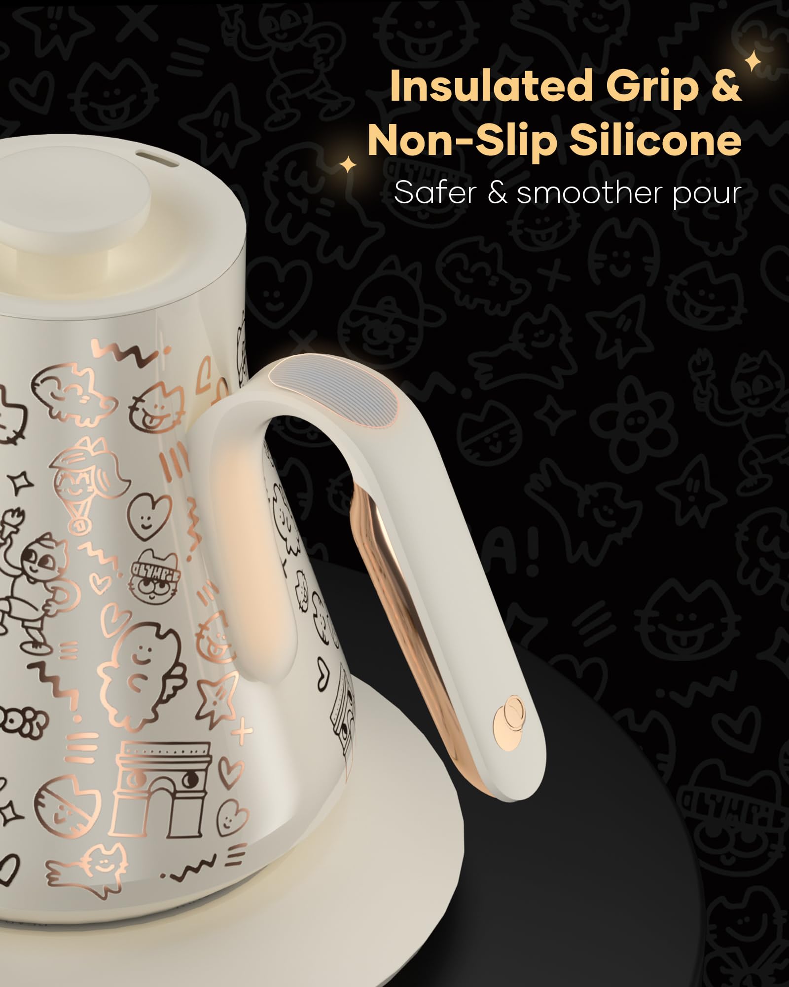 Cocinare x Chanoir Gooseneck Electric Kettle, ±0.5°F Precision Temperature Control for Pour-over Coffee & Tea, 0.9L, Limited Artist Collaboration