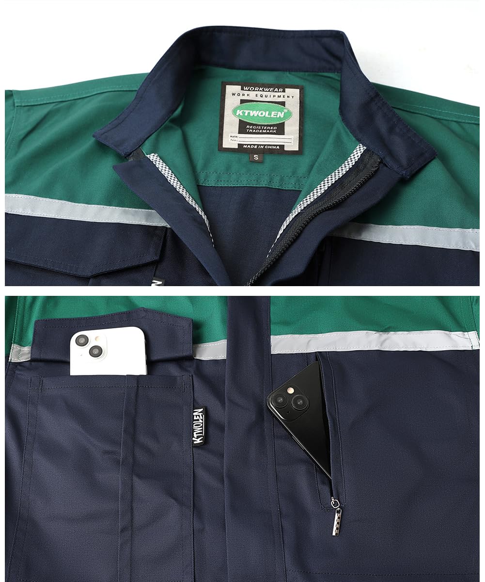 Mono Mecanico Hombre Mono de Trabajo con Alta Visibilidad Funda de Trabajo Mujer Reflectante Mono de Pintor Ropa de Trabajo para Taller
