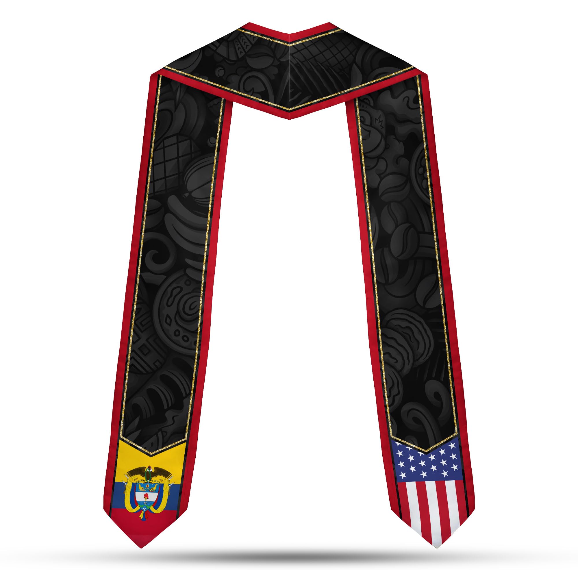 MonkeyVan Colombians Graduation Sash, Custom Colombians American Flag Graduation Sash 2025, Colombia Graduation Stole Style 18