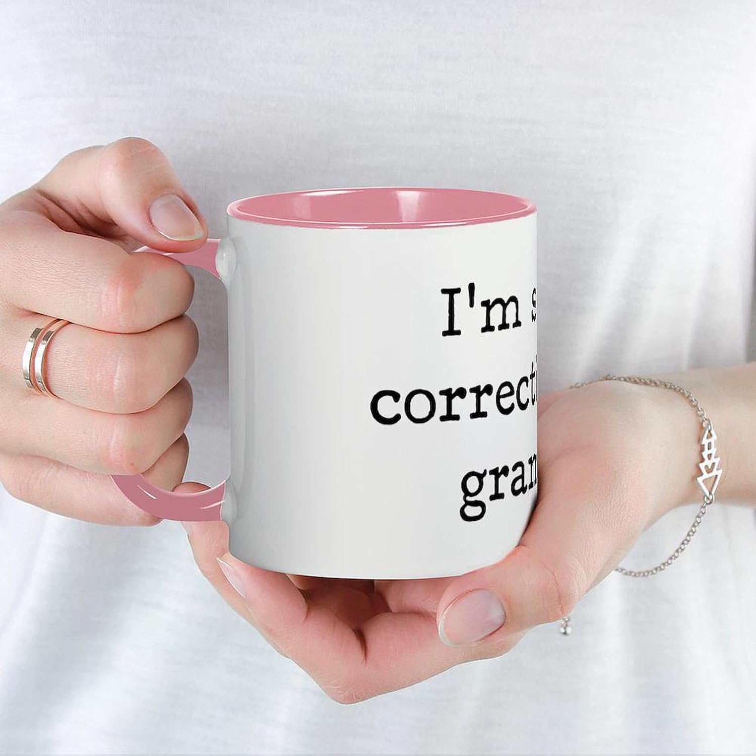 CafePress I’M Silently Correcting Your Grammar. Mug 11 oz (325 ml) Ceramic Coffee Mug
