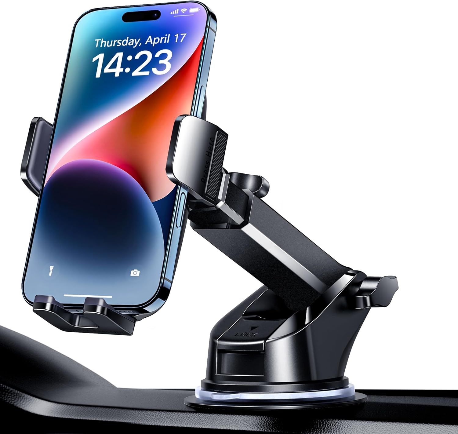 Qifutan Universal Car Phone Holder Automobile Cell Phone Holder Car Mount for iPhone Universal Car Dashboard Mount Fit All Phones Dash-C