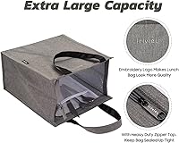 Vista 2 de Bolsa de almuerzo aislada para mujeres – Bolsa de almuerzo para hombres, bolsa de almuerzo grande aislada con cremallera para mujer, bolsa