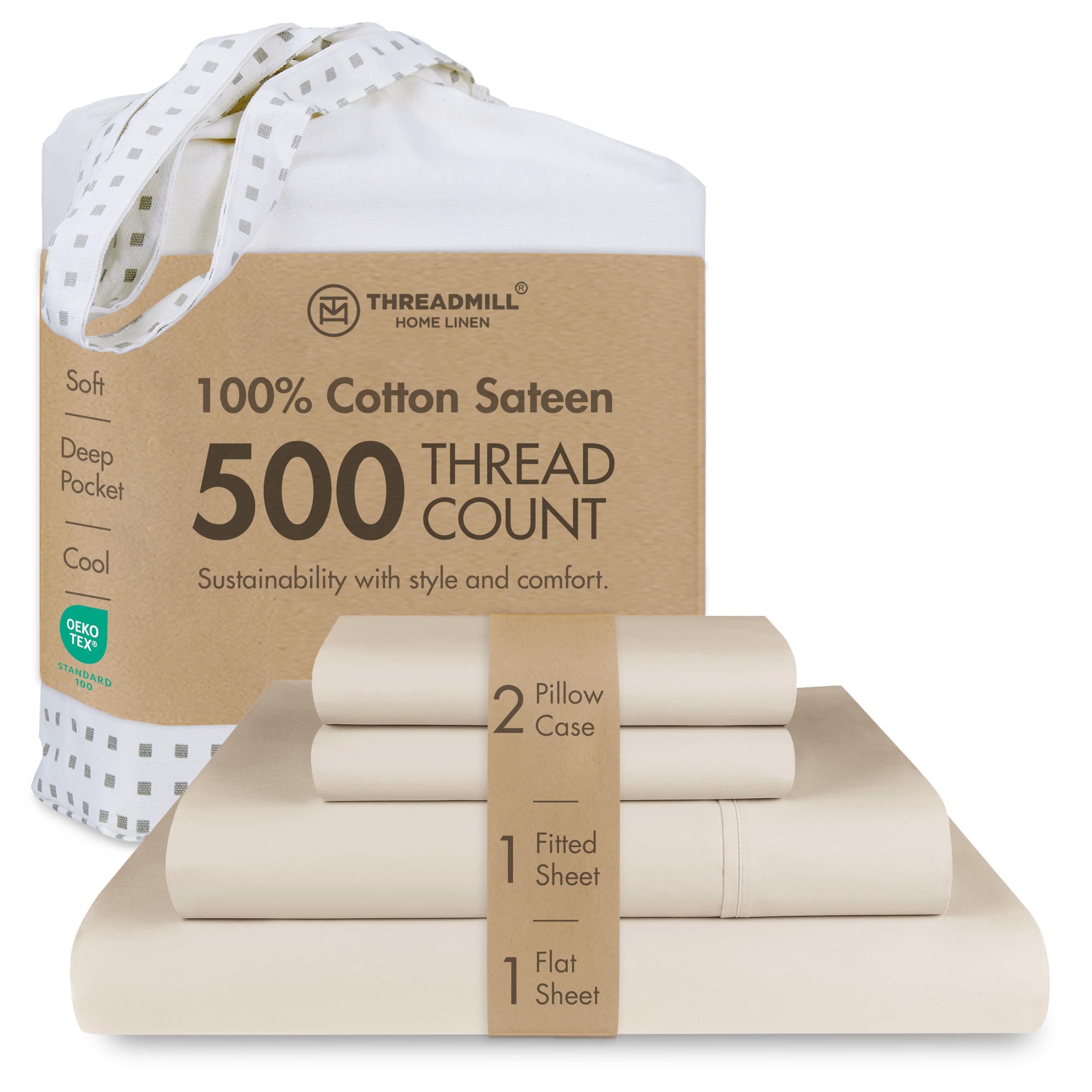 Threadmill 5-Star Hotel 500 Thread Count Best Bed Sheets