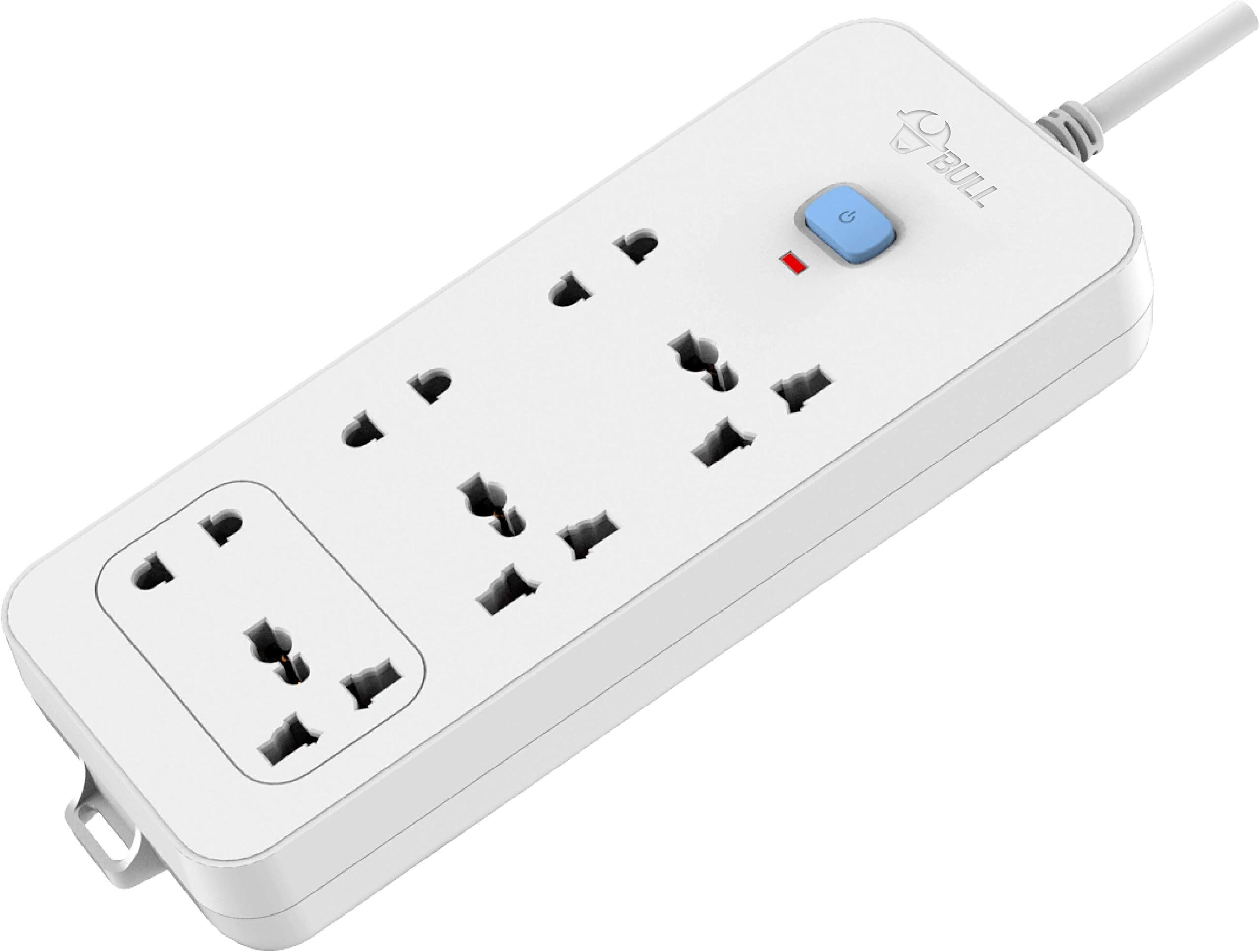 Gongniu Polypropylene Body 250 Volts Extension Board (3 x 2-Pin, 3 x 3-Pin Socket, 1 Switch & 3 M Wire, White)