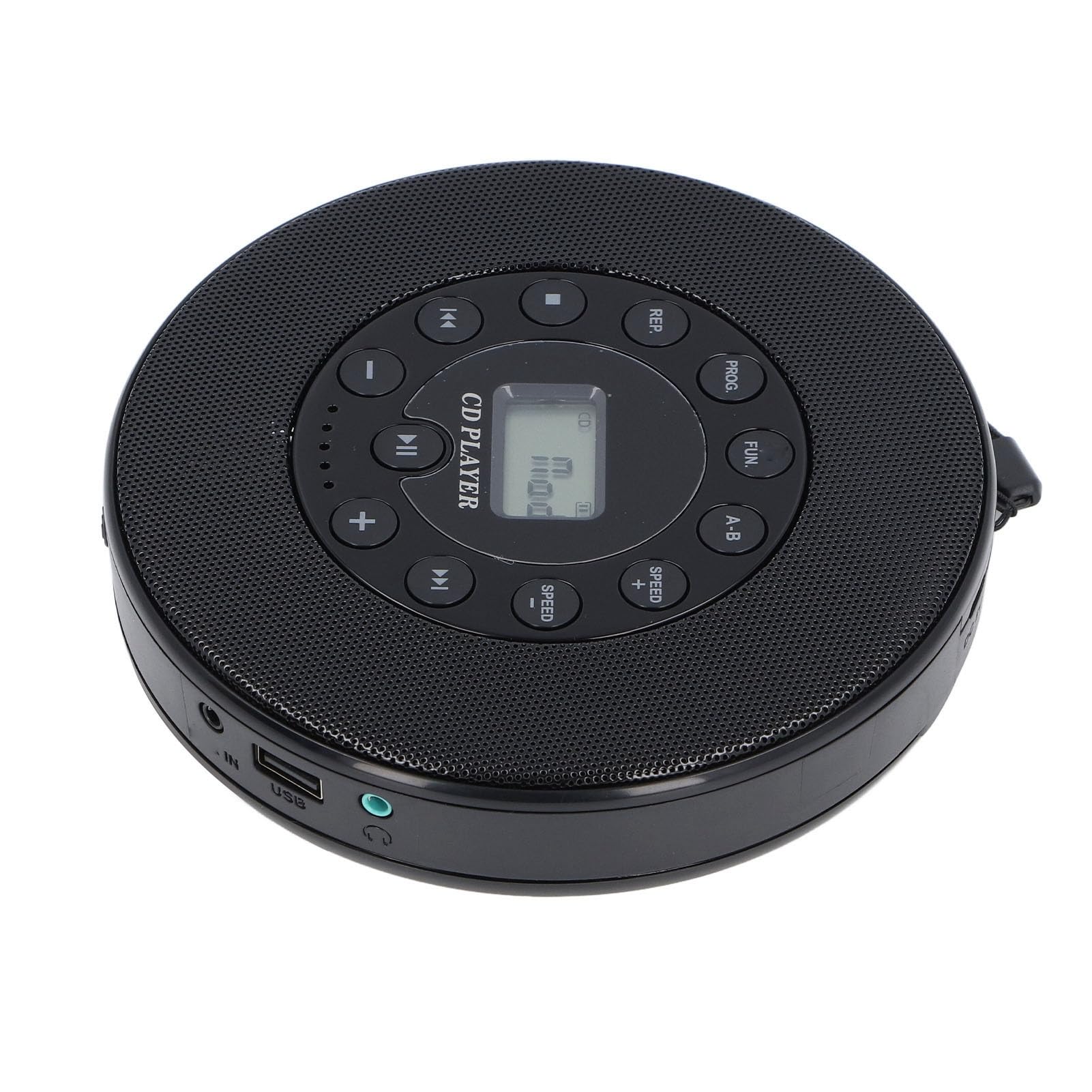 Lettore CD Portatile con Altoparlante Incorporato Batteria Ricaricabile Funzione Salta Ingresso Compatibile CD-RW MP3 per Viaggi in Auto a Casa (BLACK)