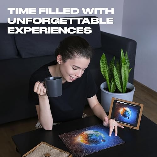 Miniatura 2 de UNIDRAGON Rompecabezas de madera  Space Planet Earth, 125 piezas, pequeño 9 x 6.2 pulgadas, hermoso paquete de regalo, forma única, el mejor regalo