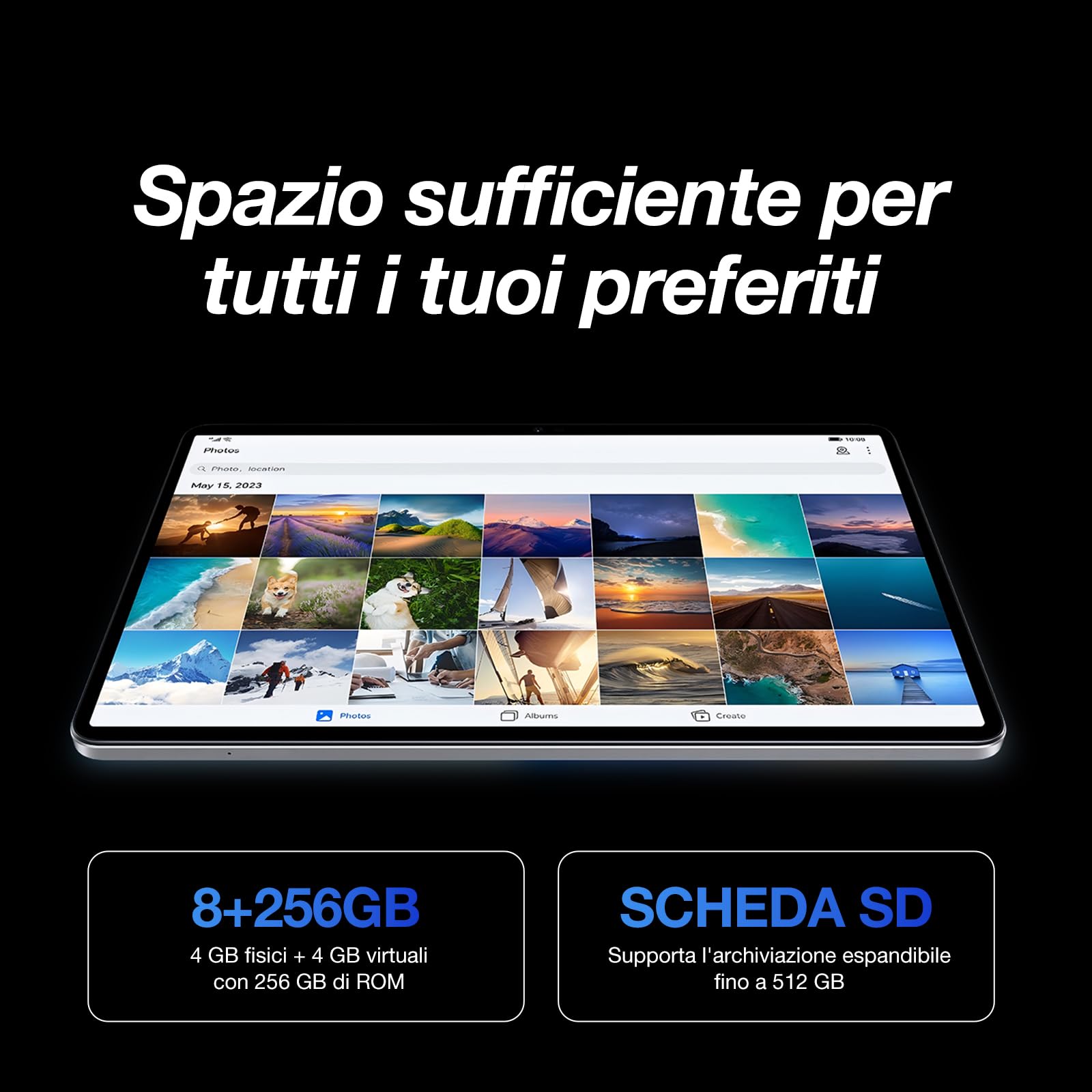 AGM PAD T2 Tablet Android 14,11 pollici FHD 1920 x 1200,Schermo Ad Alta luminosità 500 NITS,Tablet MTK G91,8 GB (4+4) + 256 GB,Doppia SIM,Fotocamera,Da 23 MP,OTG,GPS,Widevine L1