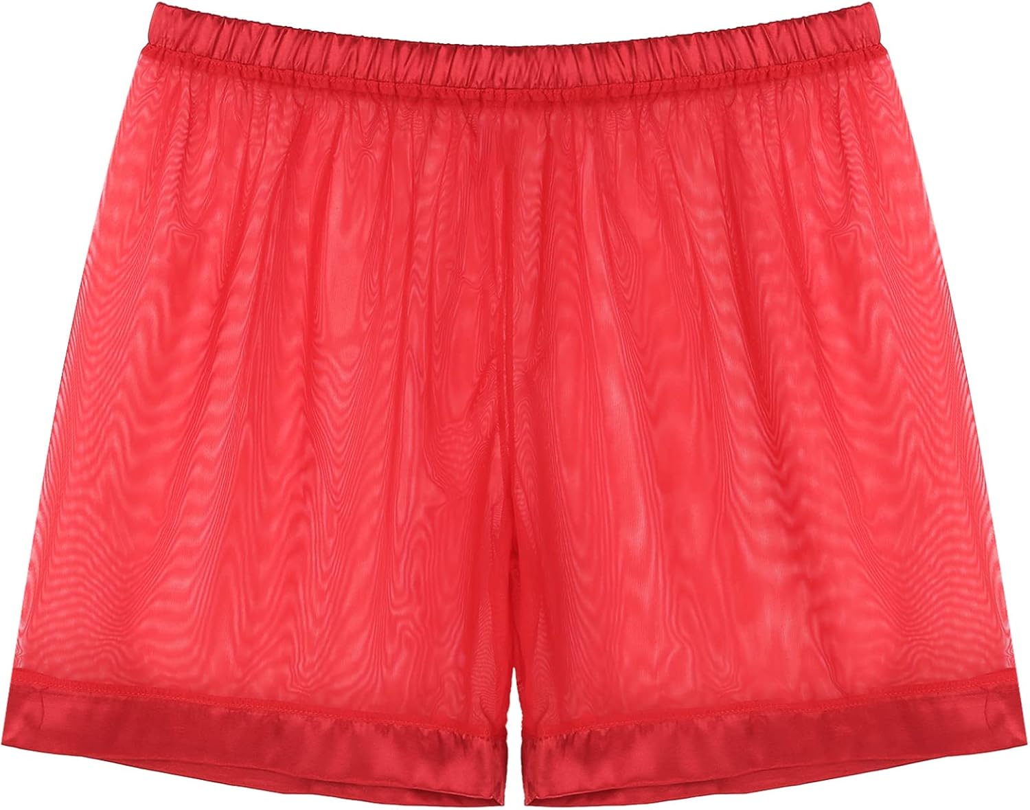 Vxuxlje Men's See-Through Mesh Loose Boxer Shorts Male Transparent Briefs Underwear Nightwear