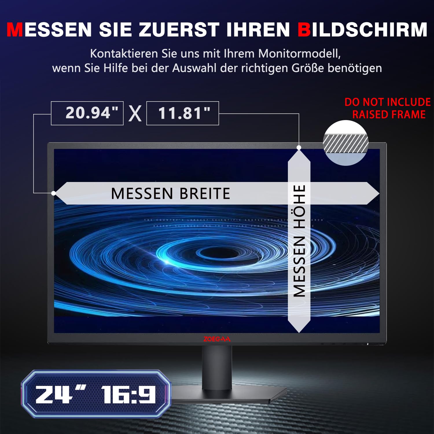 ZOEGAA [2 Stück Blickschutzfilter 24 Zoll Monitor 16:9 für 24" Monitor,Anti Blaulicht Blickschutzfolie Bildschirm 24 Zoll und Abnehmbarer Bildschirm Sichtschutzfolie Bildschirm Sichtschutz