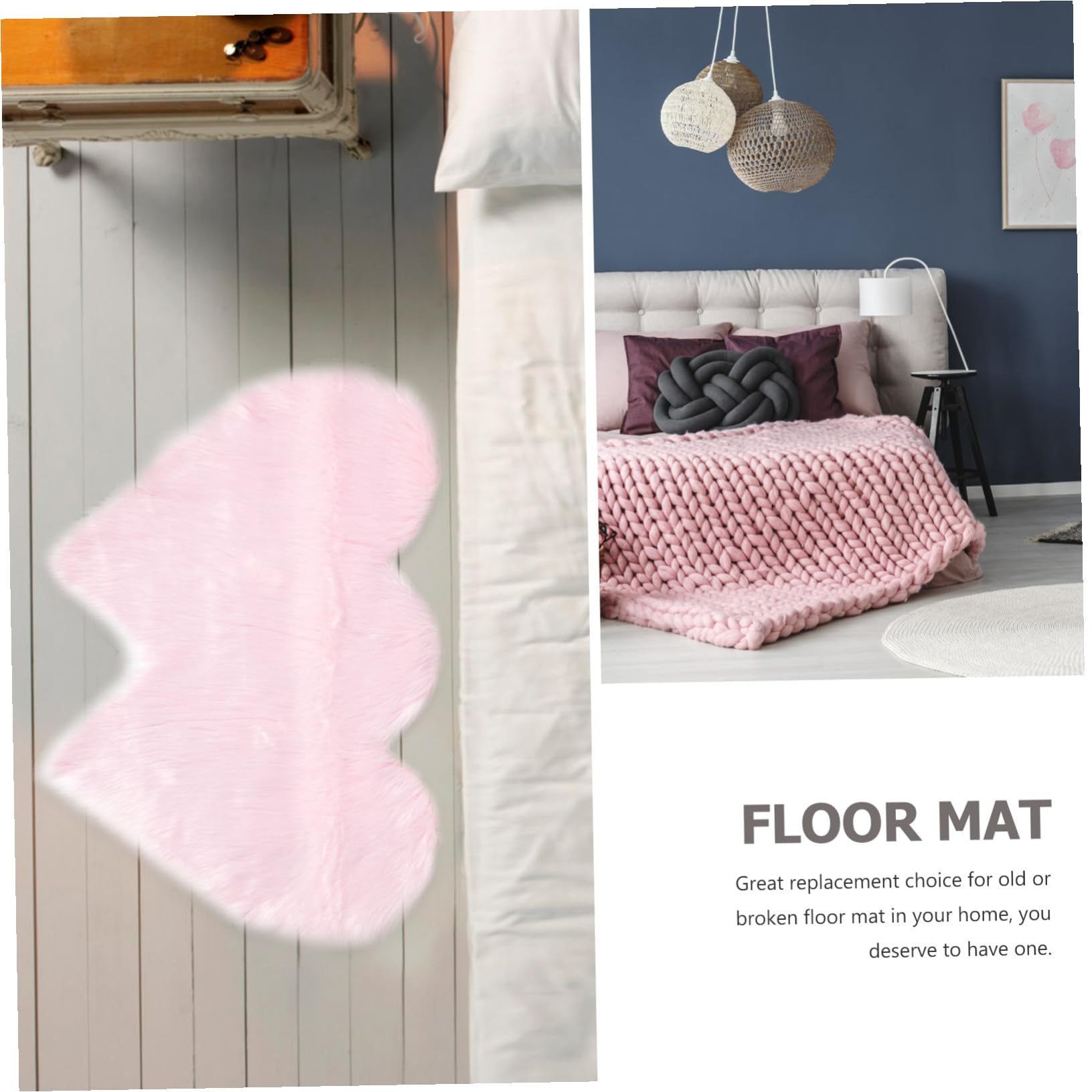 Tapis en Laine Imitation Rose de Double Cœur pour Chambre