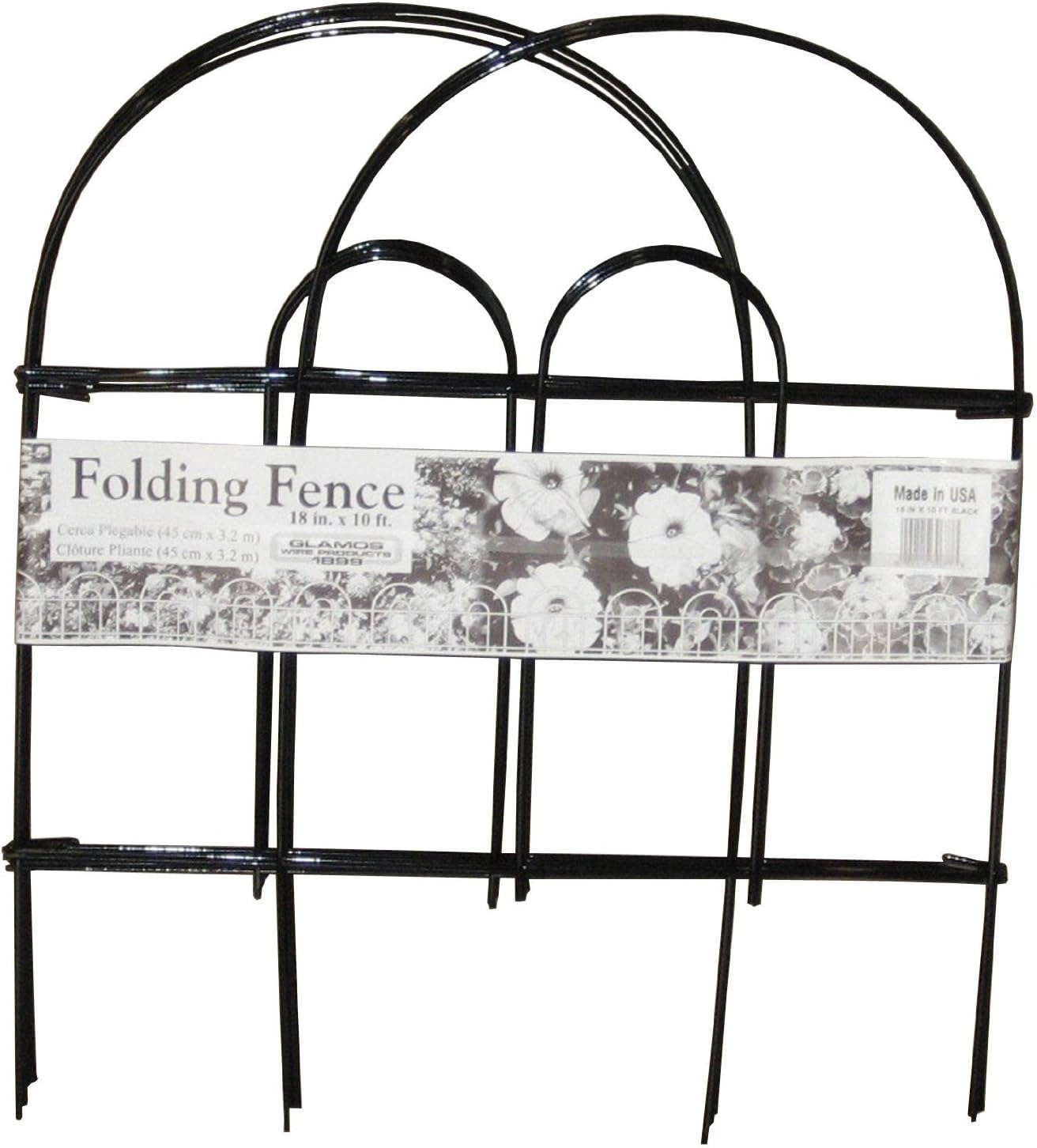Glamos Wire Products 776777 18" x 10' Black Folding Wire Fence12