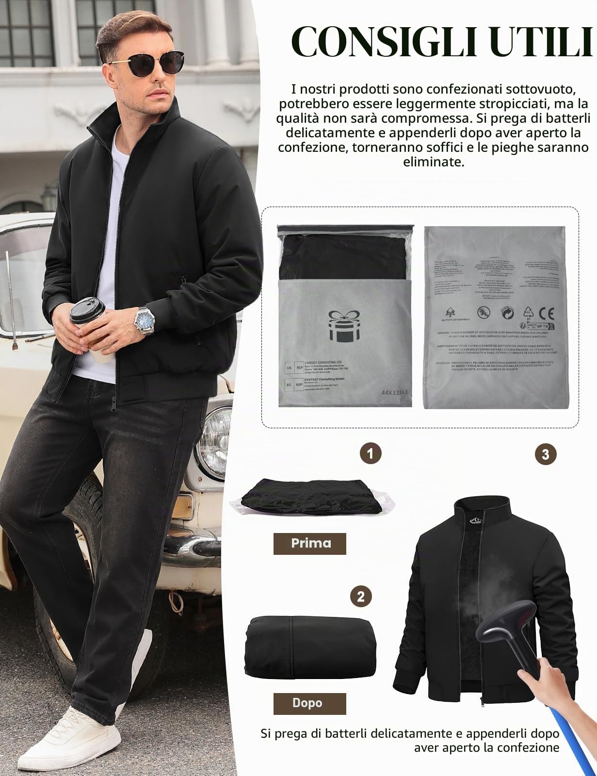 Xnova Giubbotto Invernale Uomo Leggero Giacca Bomber Uomo Militare Impermeabile Caldo Giubbino in Pile Antivento Casual Jacket Giubbotto da Lavoro con Zip e Tasche