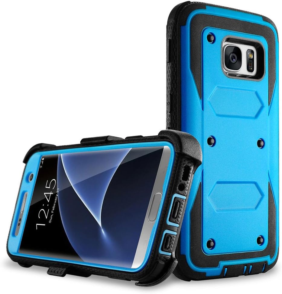 Samcore Galaxy S7 Edge Case Full Body Protective Shock Reduction Belt Clip Case With Rugged Holster Without Built In Screen Protector For Samsung Galaxy S7 Edge [BLUE]