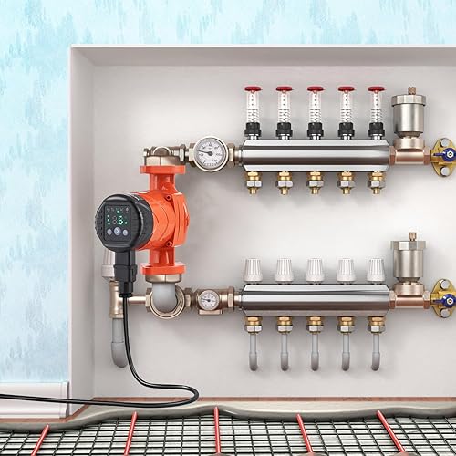 Miniatura 8 de VEVOR 007E-2F2 Bomba de recirculación de agua caliente, 110 V, 42 W 16 GPM, bomba circuladora de alta eficiencia EMC, bomba de circulación