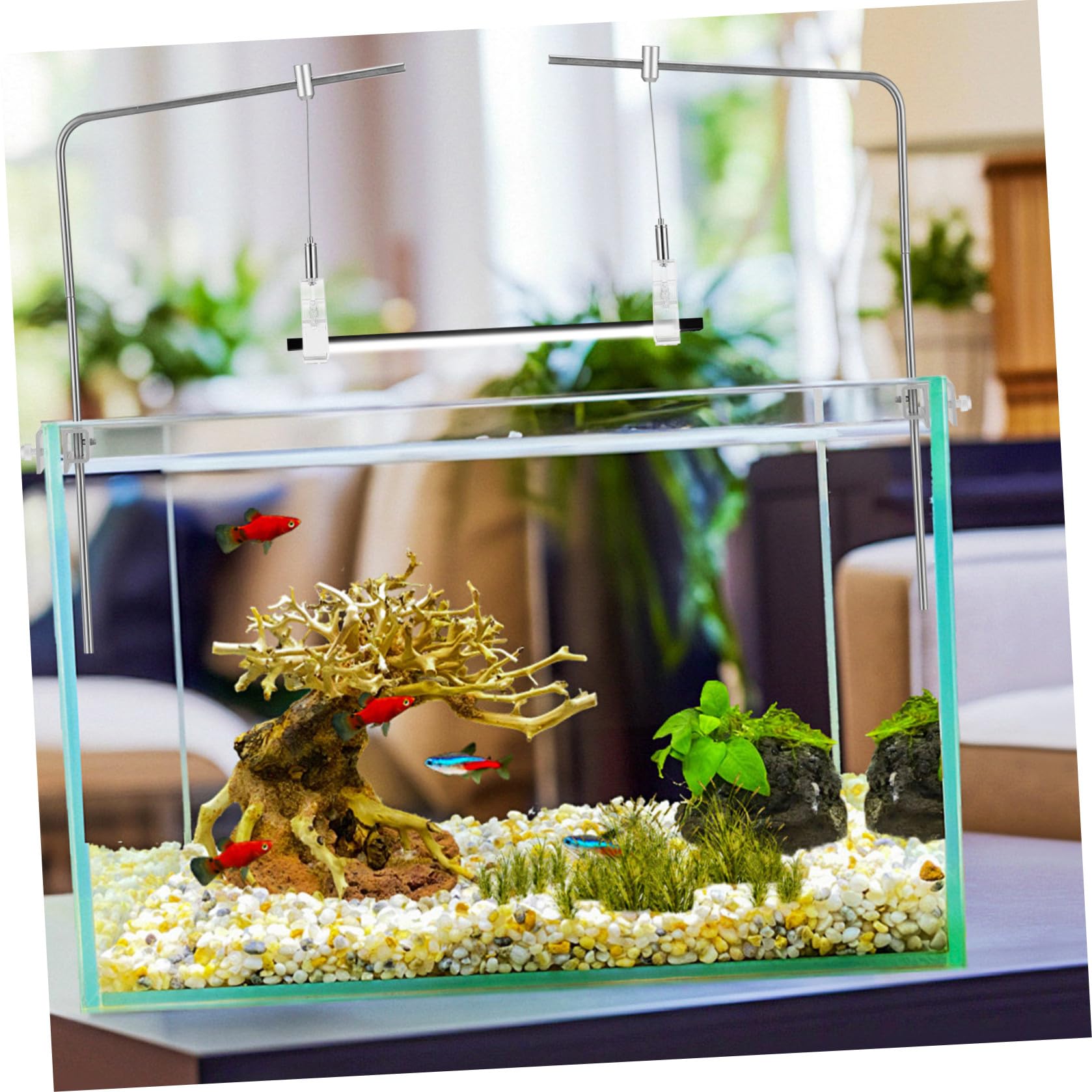 PRETYZOOM Soporte de Aleación de para Acuario de Luz Ajustable 2 Piezas Clip para Acuarios de Agua y Salada para Peceras