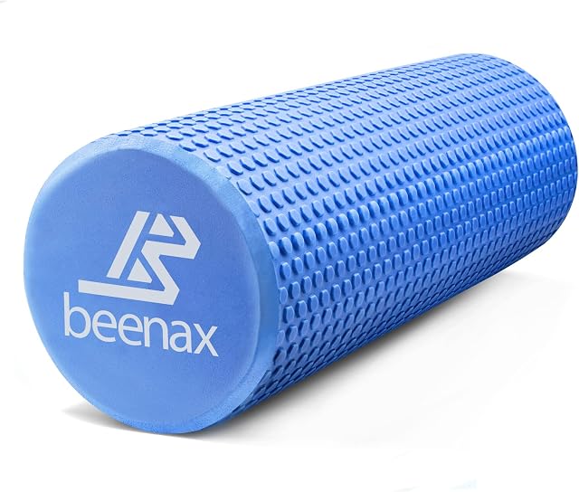 Beenax Foam Roller 44cm - Lightweight Muscle Roller for Fitness, Pilates, Yoga, Physio, Trigger Point, Deep Tissue, Joint Massage, Pain Relief - Designed to Relieve Stress and Relax Tight Muscles