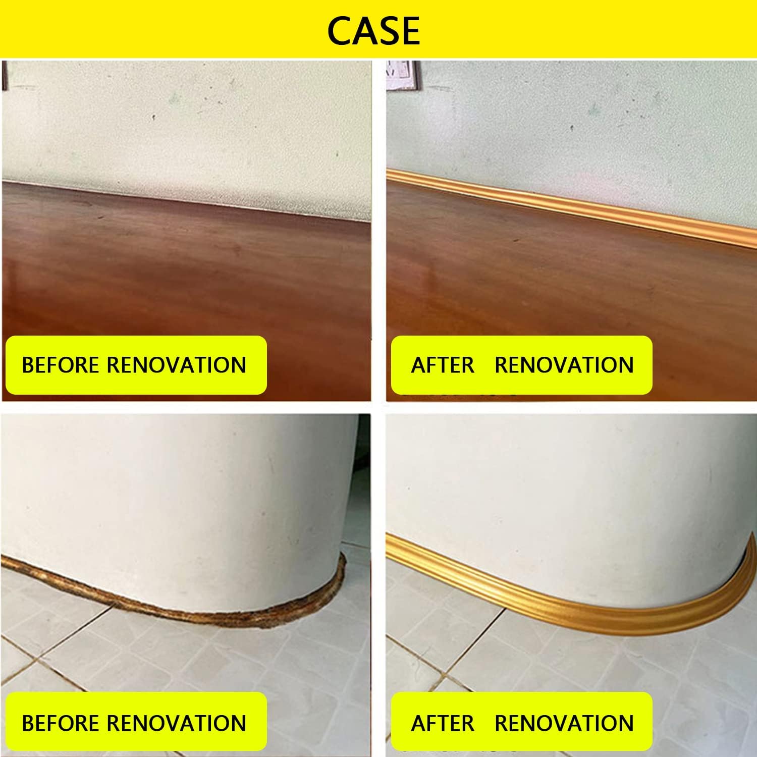 ZZLQIAN Flexible Trim Caulk Strip, 2.9 Meters Peel and Stick Edging for