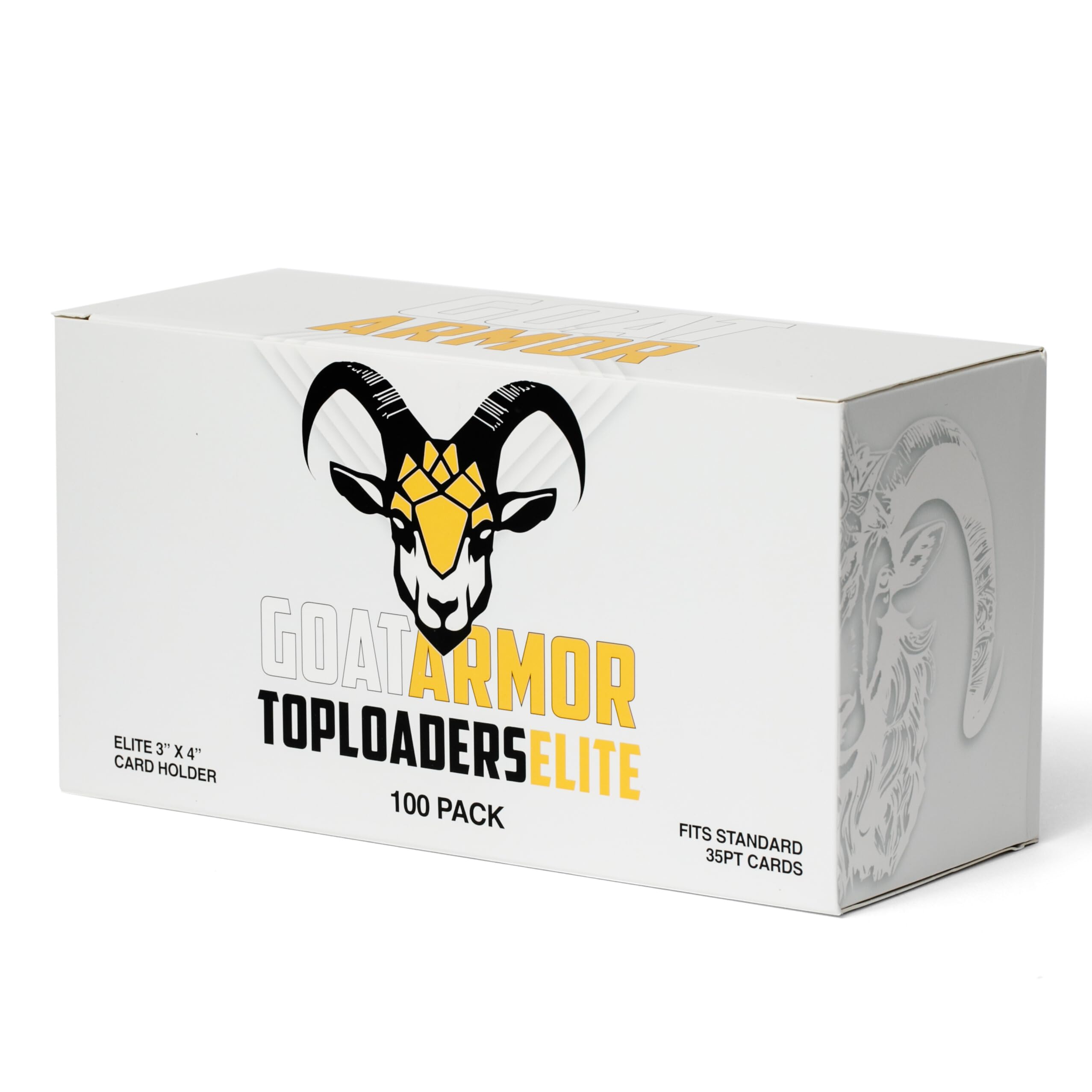 Elite Toploader ultra trasparente 100% UV, senza cuciture, per carte standard da 35 punti, 7,6 x 10,2 cm, porta carte rigide per carte collezionabili e carte sportive (100 caricatori