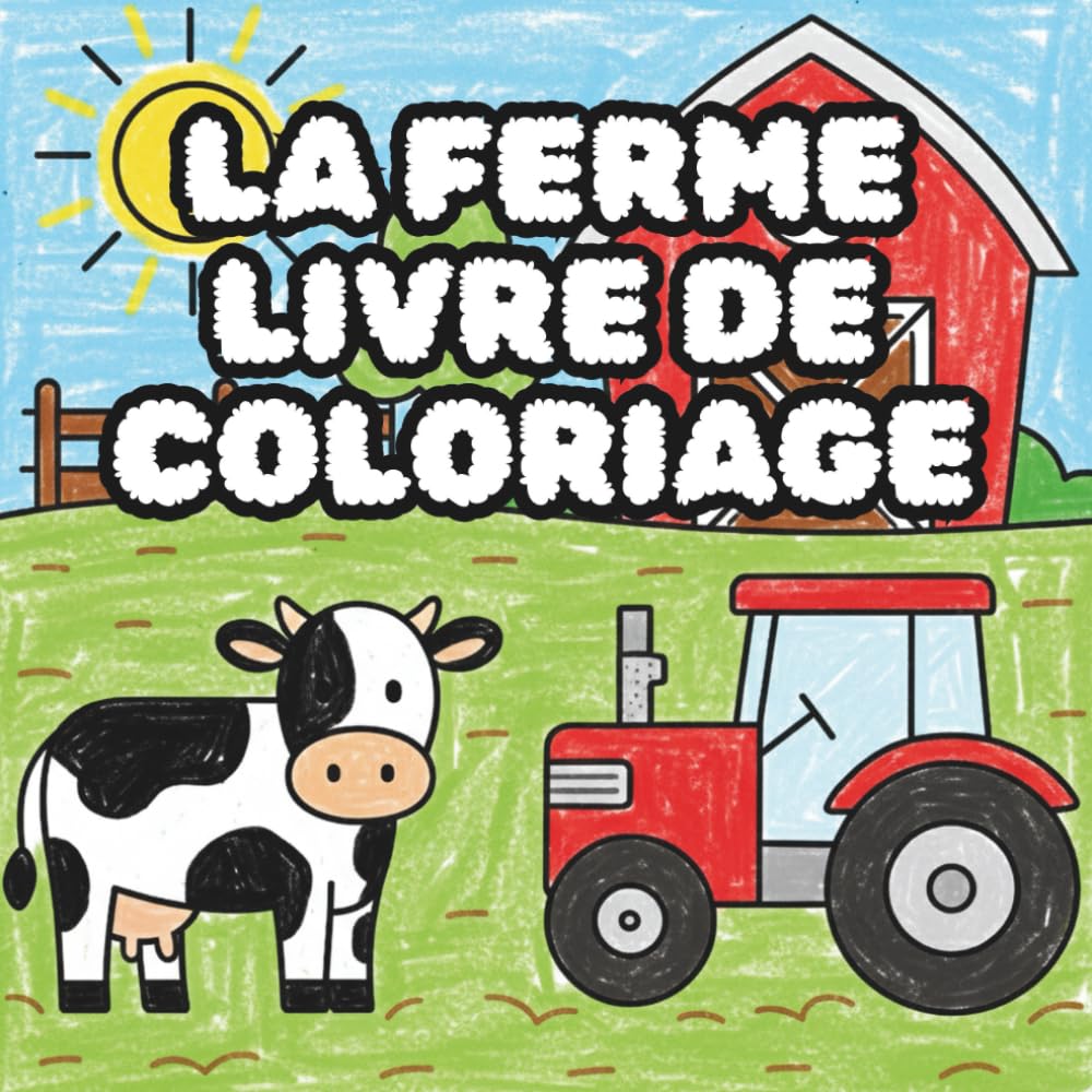 La Ferme Livre de coloriage: Tracteurs, machines agricoles et le fermier avec ses animaux à colorier, gribouiller et découvrir