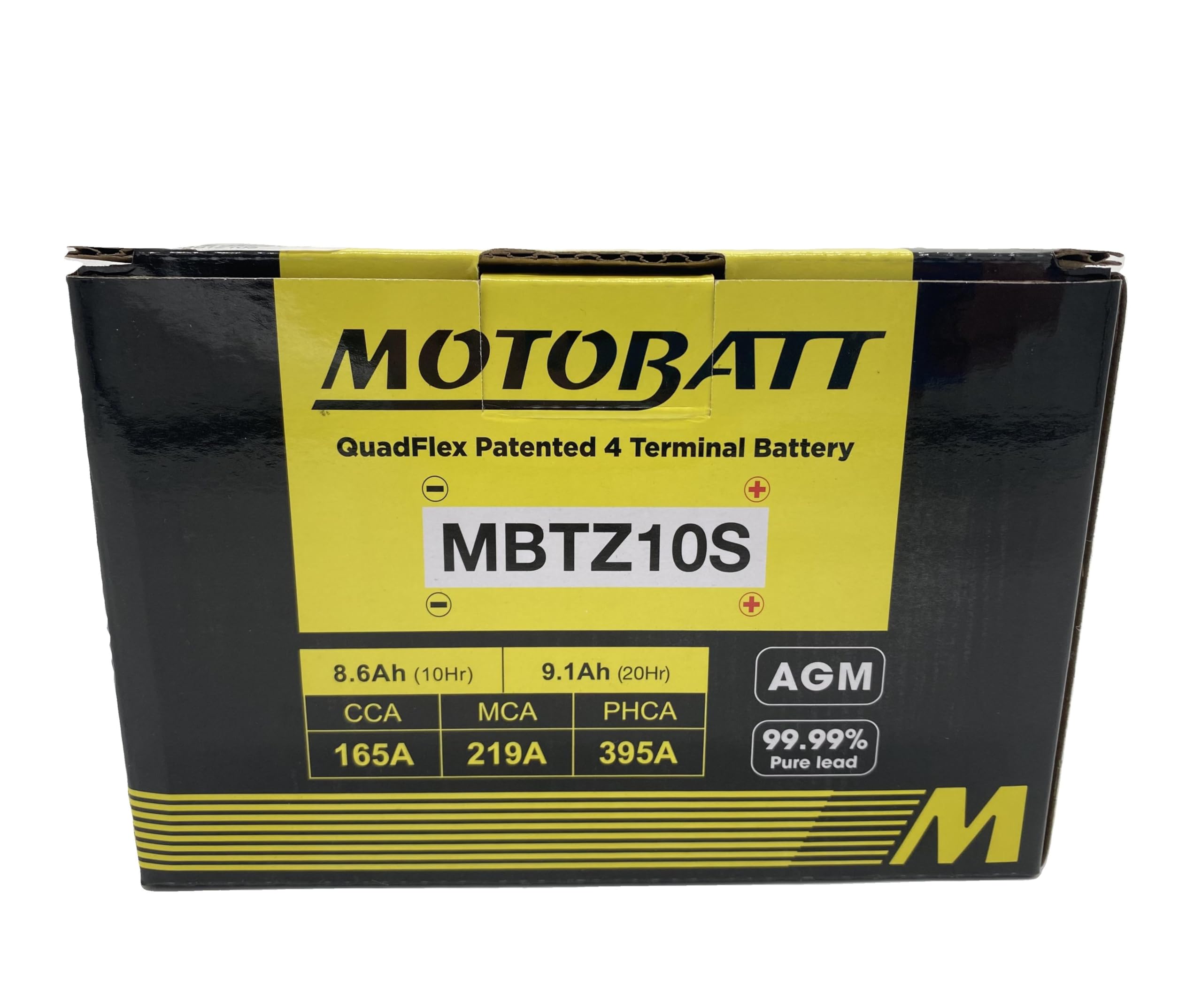 MotoBatt MBTZ10S 12V 8.6Ah AGM Wstępnie naładowany uszczelniony akumulator - kompaktowy i bezobsługowy, 151x87x95 mm, do skuterów i lekkich motocykli
