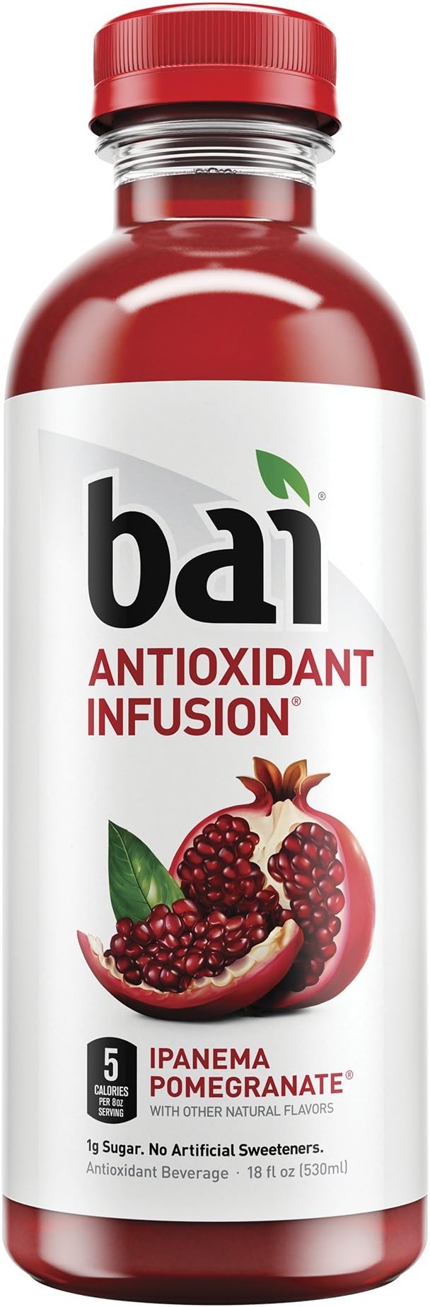 Bai Flavored Water, Ipanema Pomegranate, Antioxidant Infused Drink, 18 Fluid Ounce Bottle