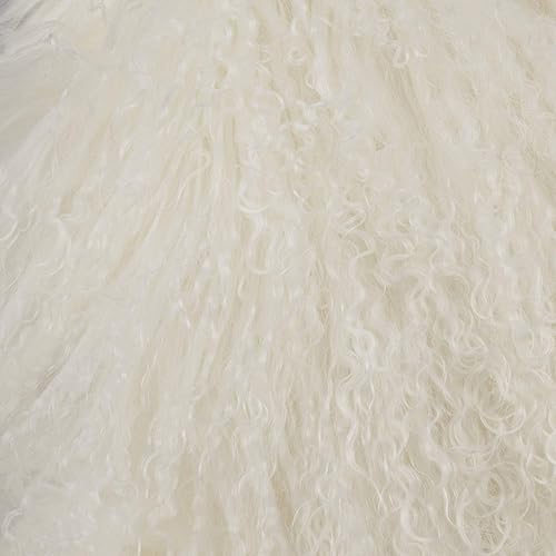 Vista 152 de SARO LIFESTYLE Almohada de lana de cordero mongol 100% con relleno de poliéster, 20 pulgadas, gris