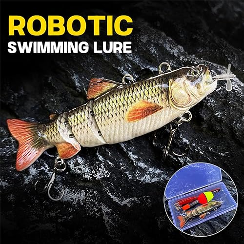 Miniatura 4 de Cebo de pesca robótico para natación, señuelos eléctricos de 3.5 pulgadas, recargable por USB, luz LED, Wobbler de 4 segmentos, multiarticulado,