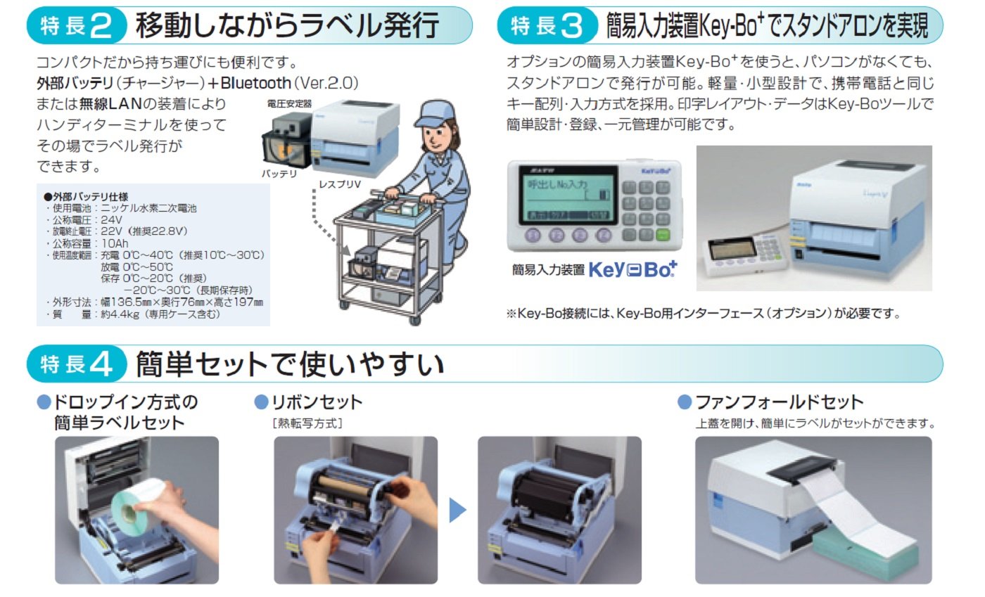 T408vCUT L&#39;esprit（レスプリ） SATO 4インチバーコードラベルプリンタ カッター付き USB/LAN ggw725x Amazon.co.jp: L'esprit(レスプリ) T408v-ex CUT SATO 4インチ
