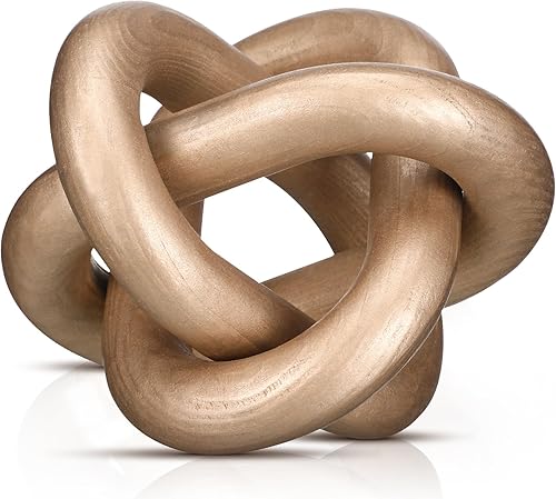 Decoración de nudo de madera de 3 eslabones, decoración de mesa auxiliar tallada a mano, decoración de eslabones de cadena, estante moderno, objetos