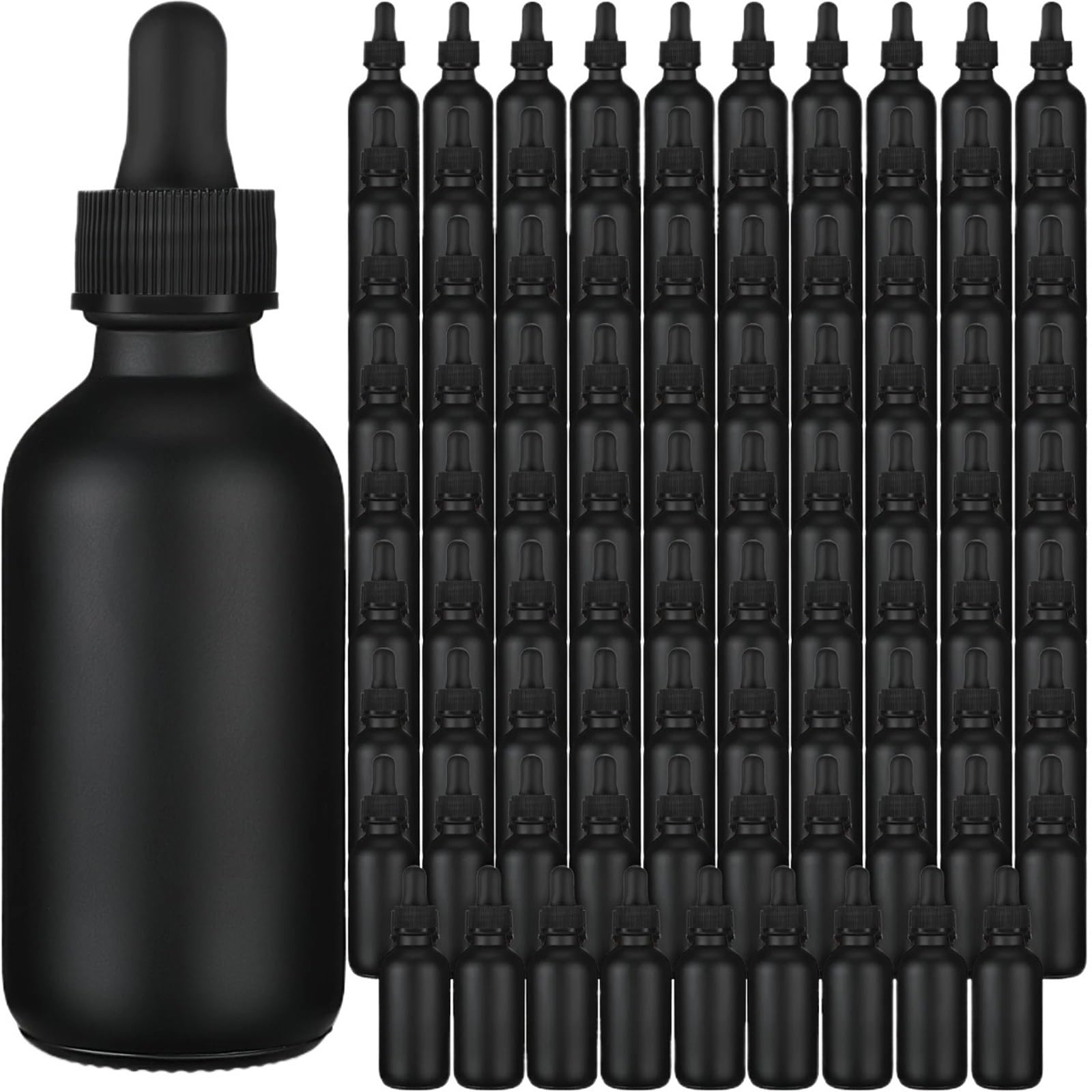 Pipettenflasche 30 Stück mattschwarze Glas-Tropfflasche for ätherische Parfümöle, mattierter Tropfer, tragbar, nachfüllbar, for Reisen(GLASS_5ML)