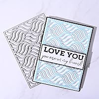 Vista 3 de Matrices de metal con marco rectangular ondulado, fondo de marco rectangular de onda hueca, plantillas de corte de boda para álbumes de recortes