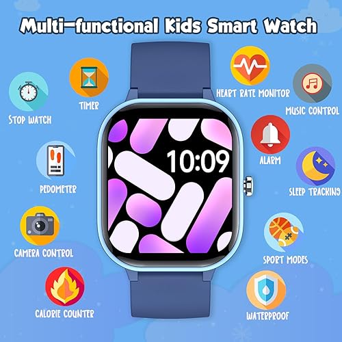 Miniatura 2 de ZURURU Reloj inteligente para niños y niñas, adolescentes, idea de regalo para niños de 6 a 14 años, monitor de sueño, contador de pasos, podómetro,
