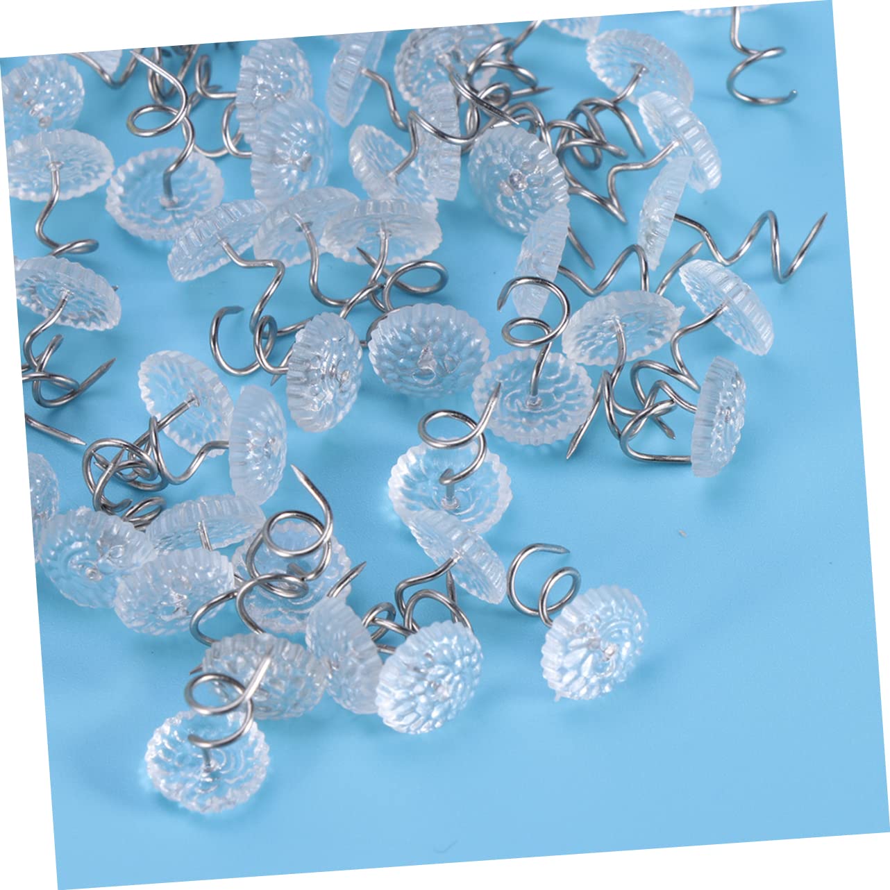 GRIRIW 100Pcs Twisted Plastic Head Fixed Nails for Upholstery Slip Tacks for Furniture Covers Slipcover Tuck Grips for Bedskirts and Slipcovers