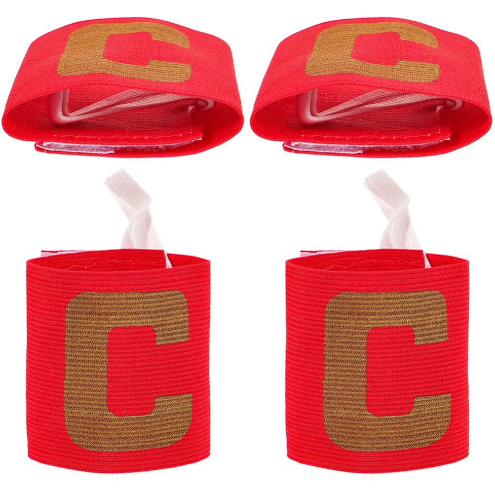 Toddmomy 4pcs Captain Armband Convenient Captain Band Portable Basketball Band Captain Notice Band Running Wrist Band Mini Doll Ice Cream Burner Red Polyester Child Football