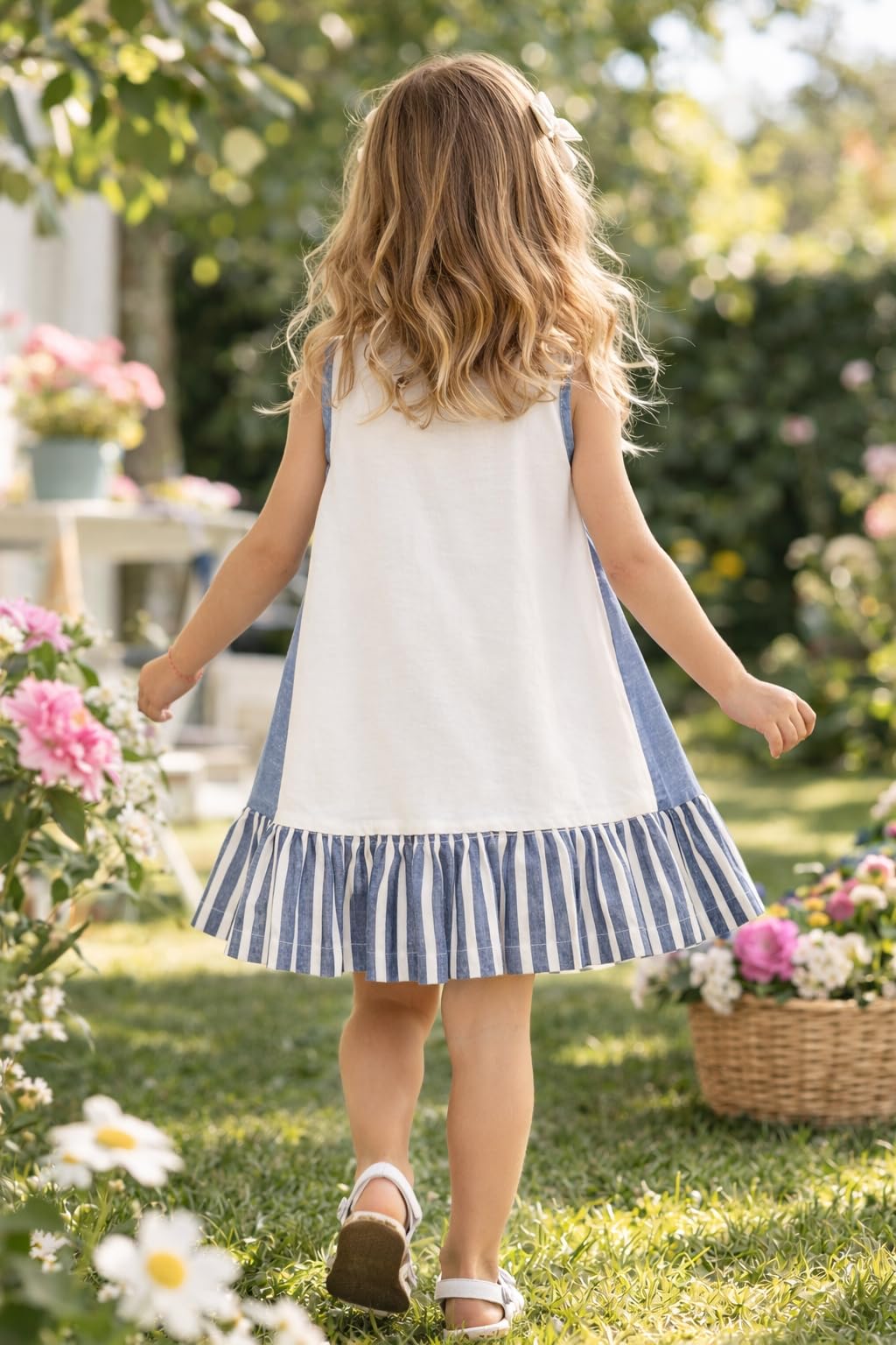 Mayoral Vestito Bambina Estivo Senza Maniche con Stampa Decorativa – Abito Casual per Bambina