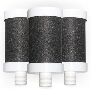 3er-Set Ersatzkartuschen - Aktivkohle mit Keramikkugeln & Mikrofilter | Für HAHN Wasserhahnfilter geeignet | Reduziert Chlor, Gerüche & Verunreinigungen