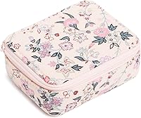 Vista 2 de Vera Bradley Organizador de pastillas de viaje de algodón exclusivo para mujer, Botánico Ditsy Rosa