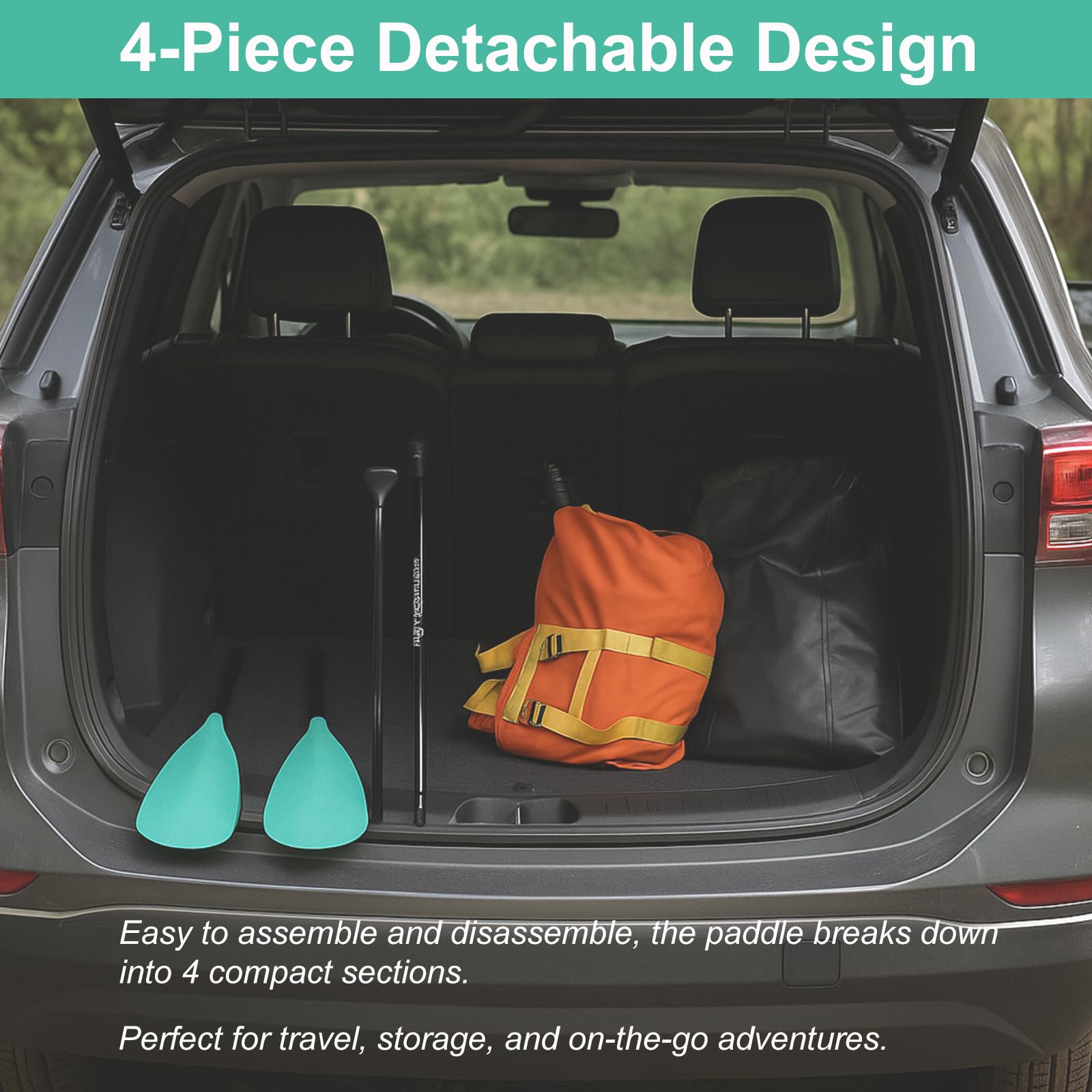 BeGrit Remo Paddle Surf 2 en 1 Remo Kayak Aluminio 4 Piezas Remo Doble Paddle Surf Ajustable Pala Sup Desmontable Set Accesorios Pala Padel Surf para Canoa Board Hinchable