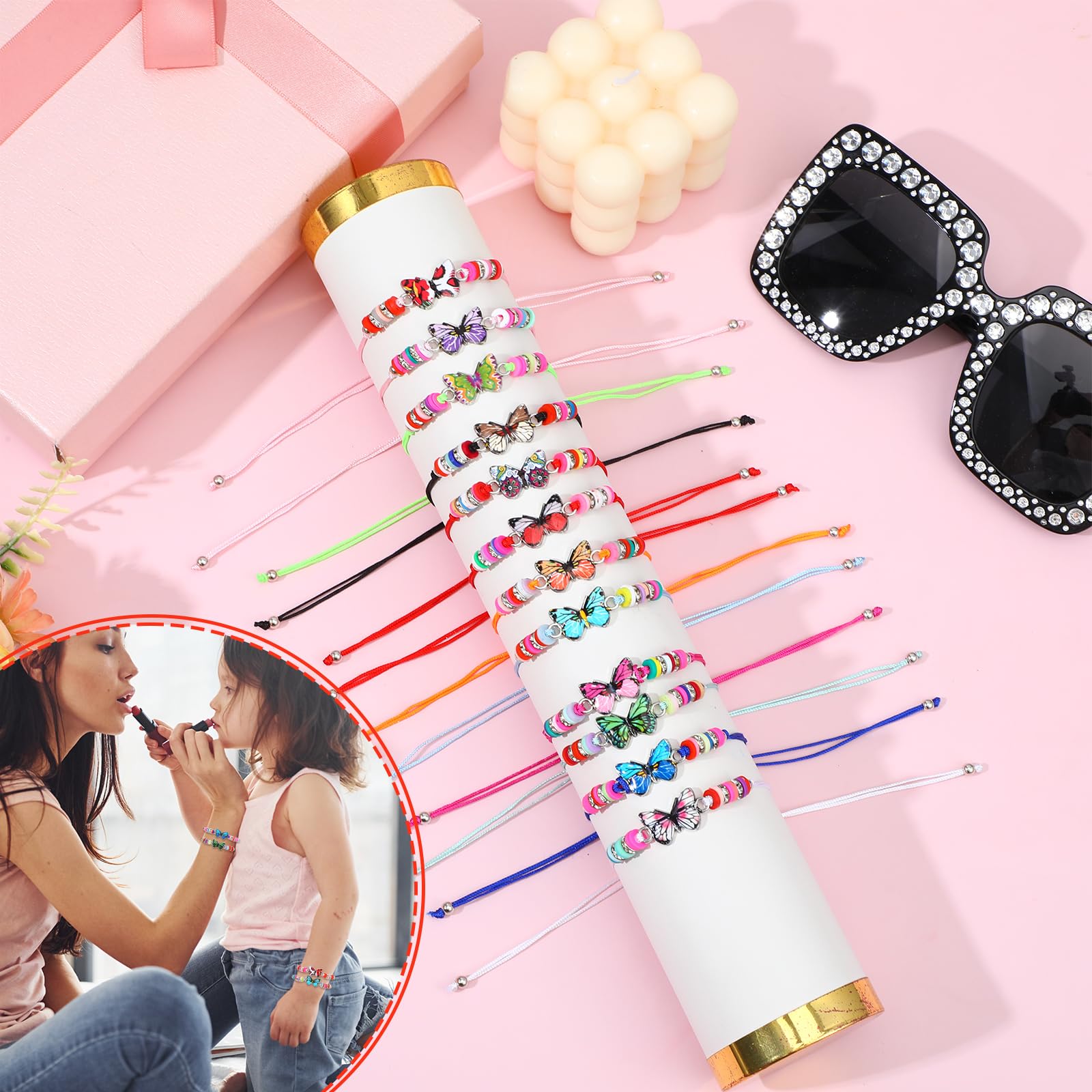 DIFLAX 2 Piezas Pulseras de Amistad con Colgante de Mariposa Pulsera de Mejor Amiga para Niñas Pulseras BFF Pulsera de Amistad Ajustable para Niñas Regalos para Mujeres Parejas y Amigas (Morado Rosa DIFLAX 2 Piezas Pulseras de Amistad con Colgante de Mariposa Pulsera de Mejor Amiga para Niñas Pulseras BFF Pulsera de Amistad Ajustable para Niñas Regalos para Mujeres Parejas y Amigas (Morado Rosa