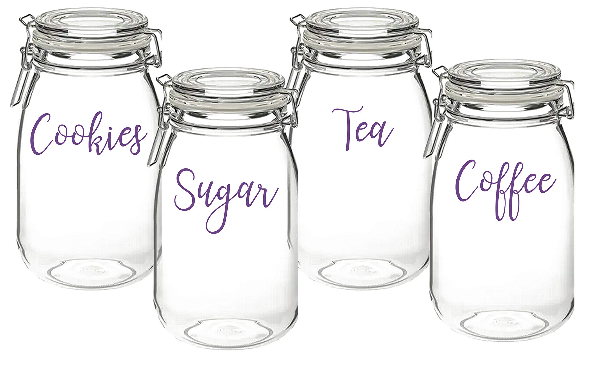 Tea, Coffee, Sugar, Cookies - Vinyl Sticker Decal Labels for Jars Containers, Kitchen, Pantry, Cupboard Organisation (Small - 3cm tall Capital Letter Height, Gold)