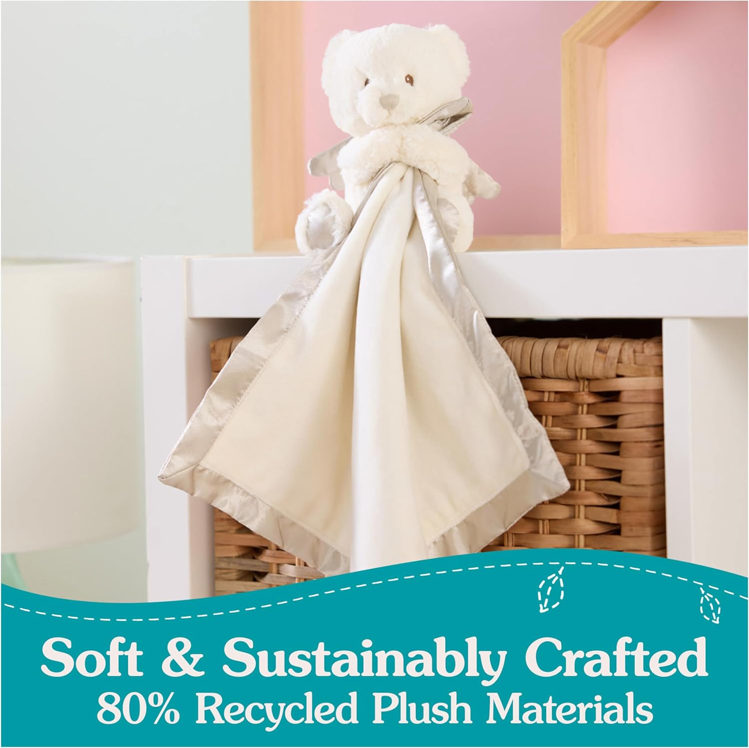 GUND Baby Angel Bear Lovey, Spiritual Teddy Bear Lovey Made from Recycled Materials, Plush Lovey Blanket for Babies and Newborns, White, 12”